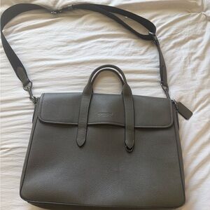 Coach Dark Green Leather Laptop Bag / Briefcase